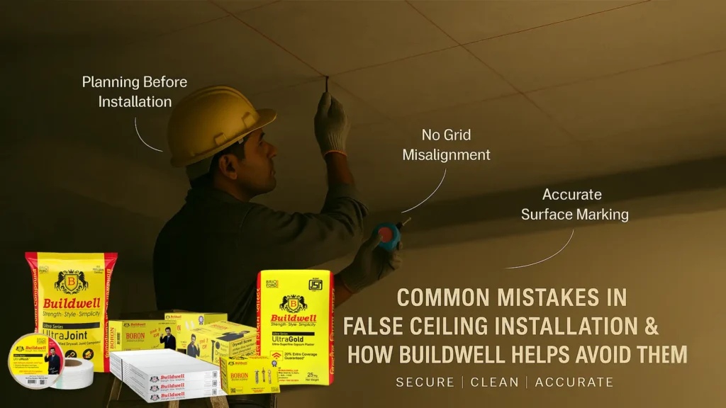 Common Mistakes in False Ceiling Installation & How Buildwell Helps Avoid Them