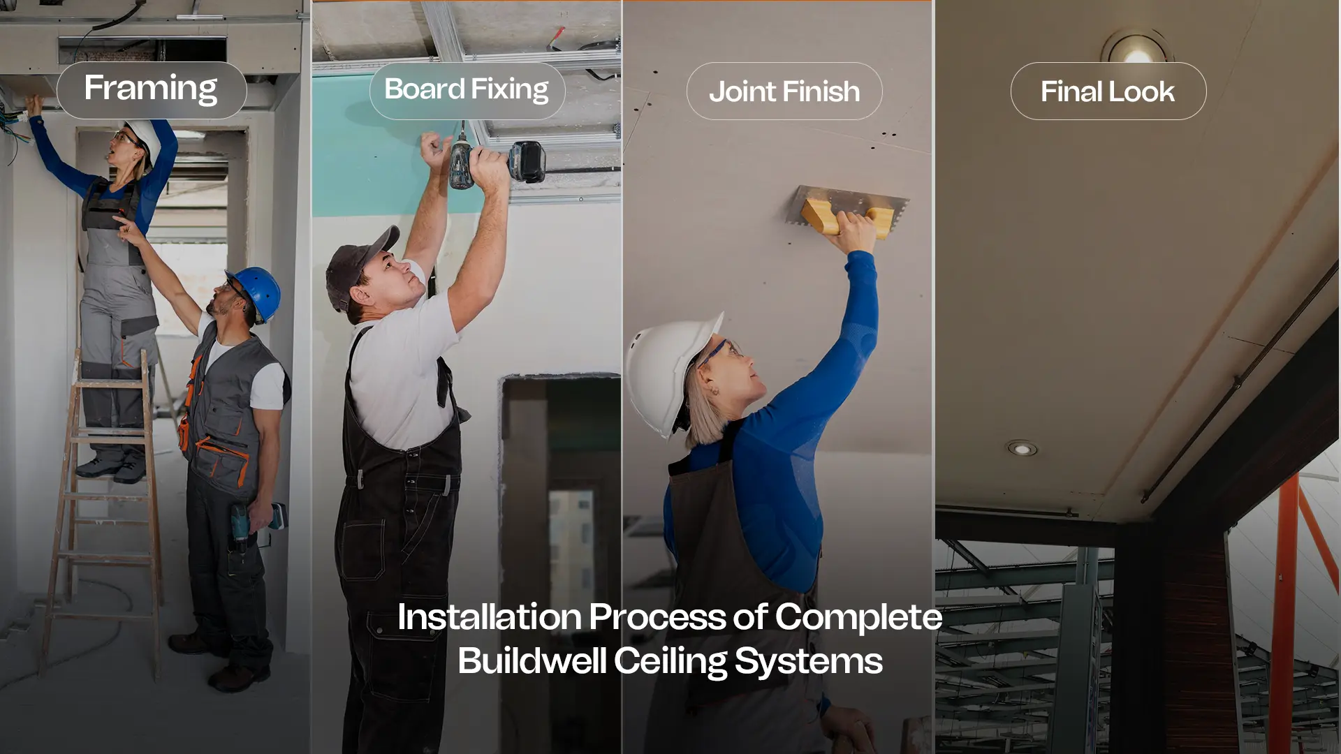 Installation steps using Ceiling and Gypsum Plaster Products in India by Buildwell