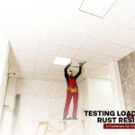 Technician testing ceiling panels using screws from the Best Drywall Screw Supplier in India