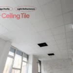 Modern ceiling tiles with grid design showing texture, edge profile, and light reflectance – Best Ceiling Tiles Brand in India