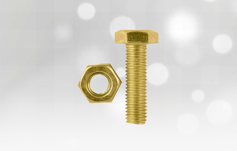 Buildwell Bolt & Nut - Durable brass bolt and nut set for industrial and construction use