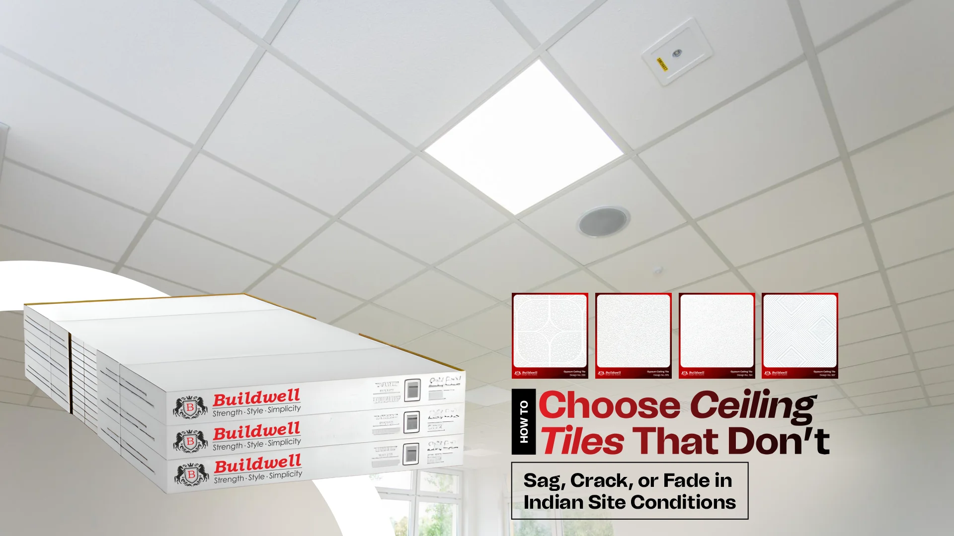 Best Ceiling Tiles Brand in India offering durable stylish and long lasting ceiling solutions by Buildwell How to choose ceiling tiles that dont sag crack or fade in Indian site.