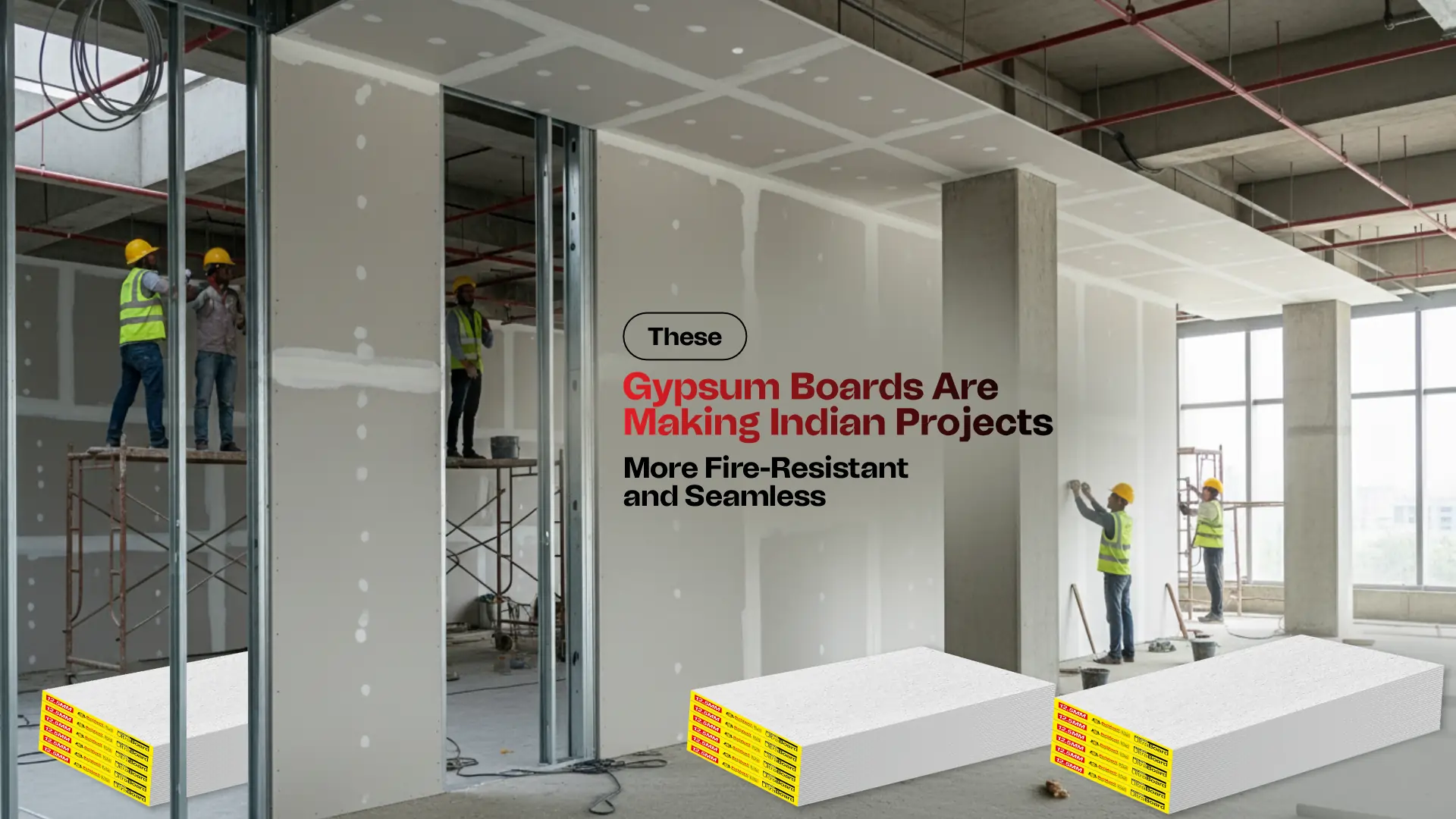 Gypsum Board in India used for fire-resistant and seamless wall and ceiling construction by Buildwell