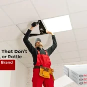 Professional installing Buildwell ceiling tiles — Best Ceiling Tiles Brand in India for durable, smooth, and long-lasting ceilings.