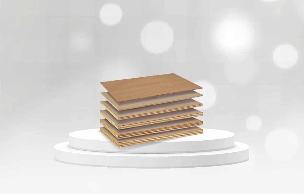 Buildwell Plyboard stack image showing premium quality and layered construction for strength and durability