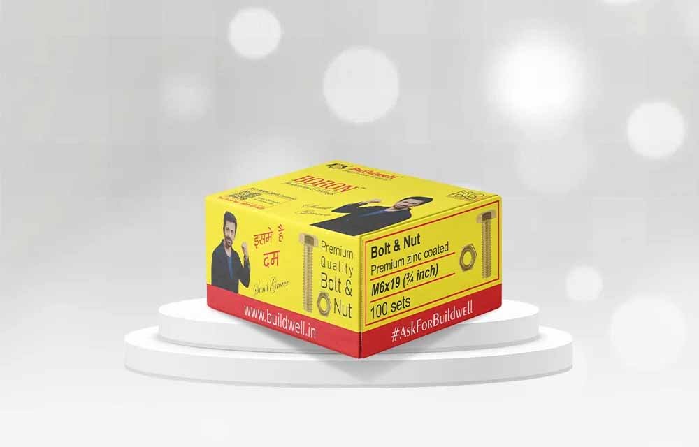 Buildwell drywall screw bolt and nut premium zinc-coated packaging