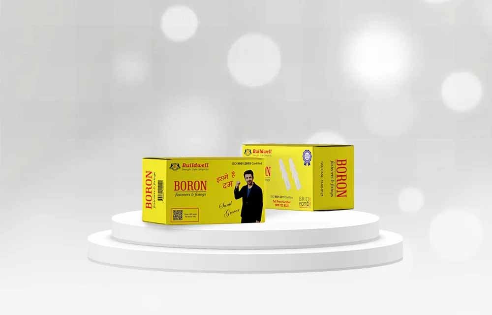 Buildwell Boron plastic wall plugs packaging for strong and reliable fixings