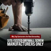 Professional contractor using high-quality drywall screw on site – Drywall Screw Manufacturer in India