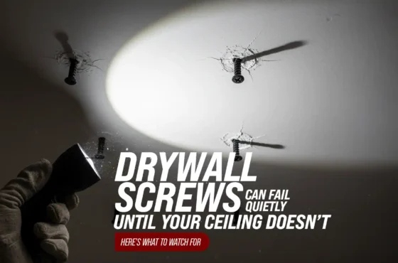 Drywall Screws Can Fail Quietly — Until Your Ceiling Doesn’t. Here’s What to Watch For
