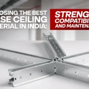 best false ceiling material in India showing metal grid framework strength and installation compatibility