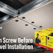 Gypsum Screw used for securing drywall boards to metal framing during ceiling installation with precise spacing and strong grip