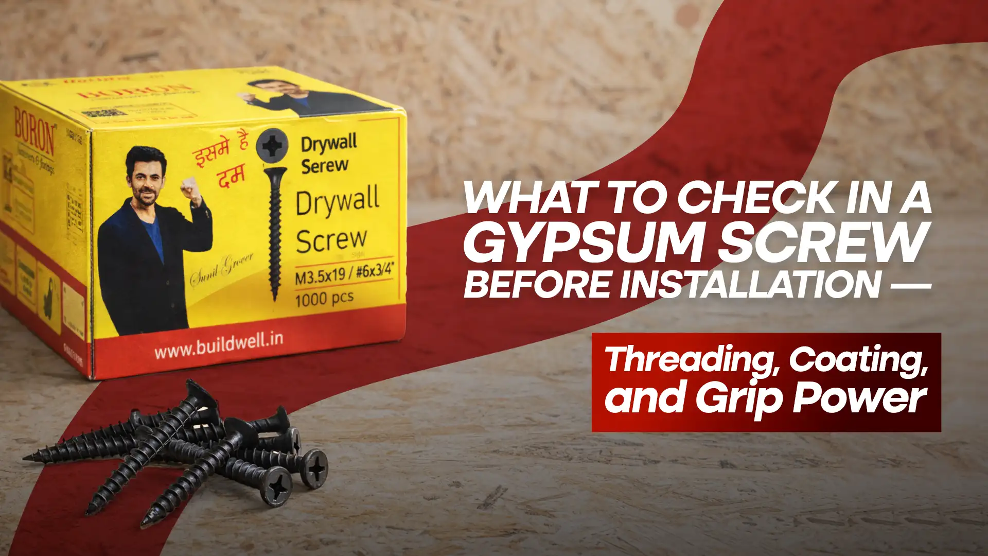 gypsum screw with sharp threading and protective coating used for strong drywall installation