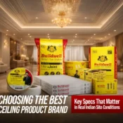 Best Ceiling Products Brand in India offering gypsum boards, jointing compounds, drywall screws, and ceiling installation accessories for reliable construction