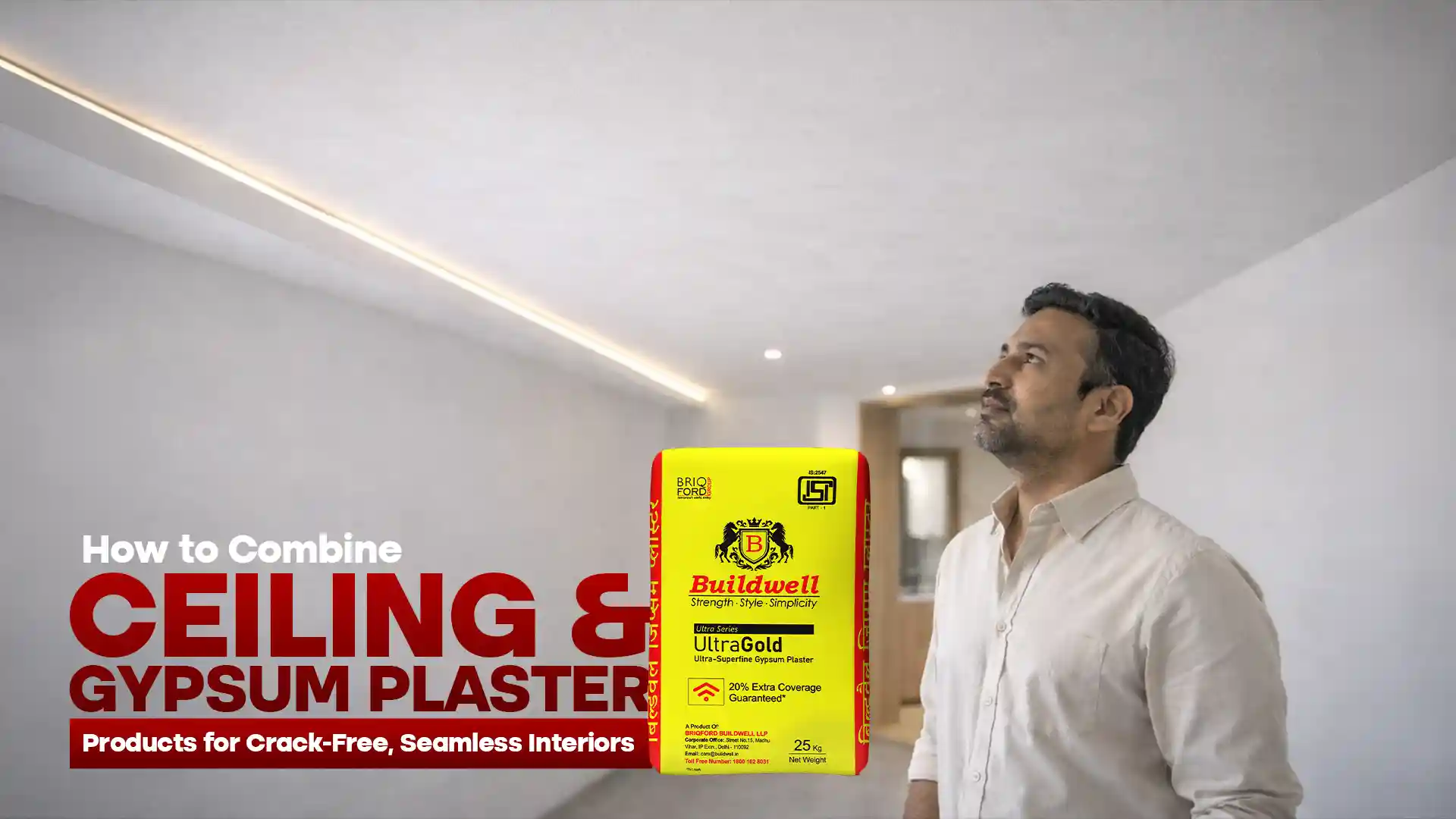 Ceiling and gypsum plaster products in India used for smooth, crack-free interior ceilings and modern home finishes