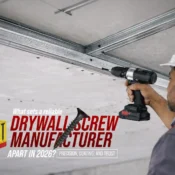 Drywall screw manufacturer in India showing precision fastening of metal framework with high-quality drywall screws