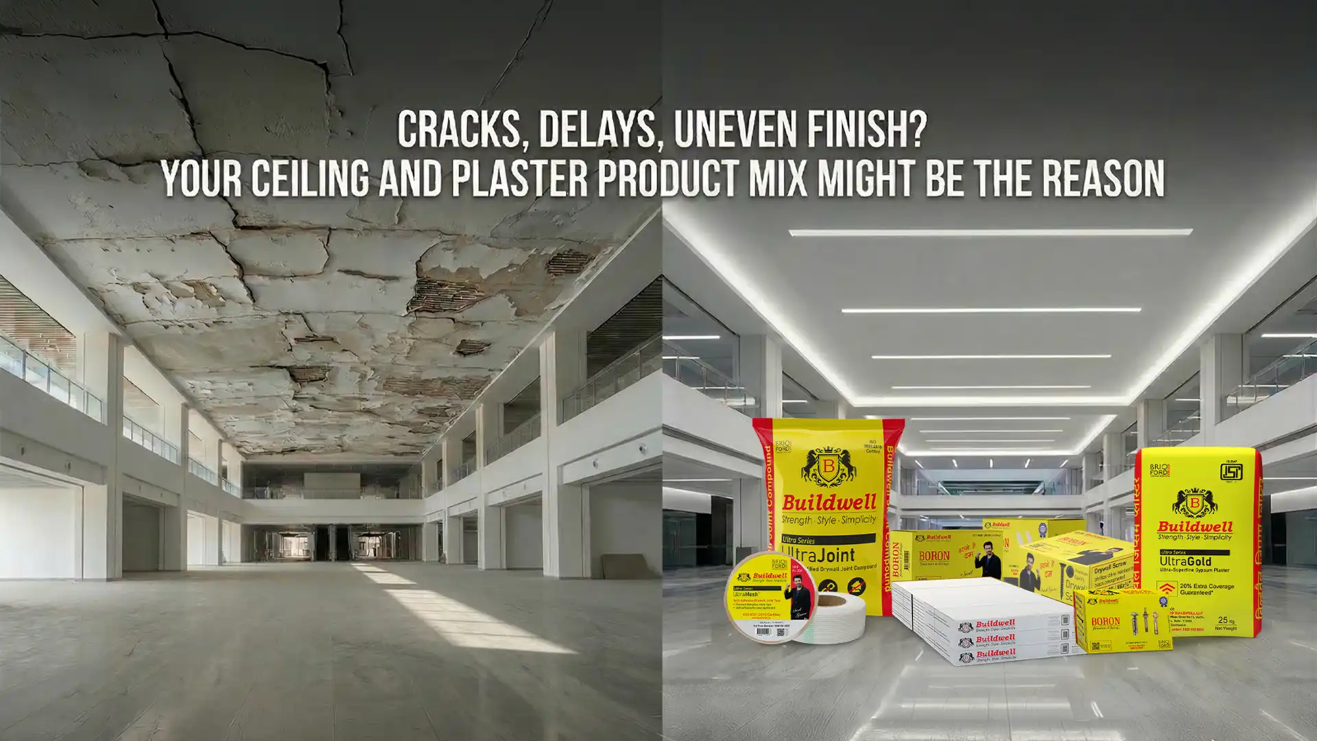 ceiling and gypsum plaster products used for smooth crack free ceiling finish with strong bonding and long lasting durability in construction