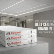 Commercial interior with false ceiling panels from the Best Ceiling Tiles Brand in India for modern office spaces