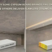 Comparison of ceiling results using the Best Gypsum Board Brand in India for smooth finish, durability, and reliable interior construction