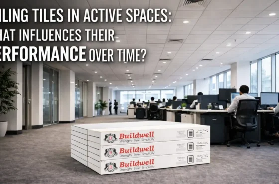 Ceiling tiles in active spaces: what influences their performance over time?