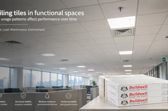 Ceiling tiles in functional spaces: how usage patterns affect their performance over time