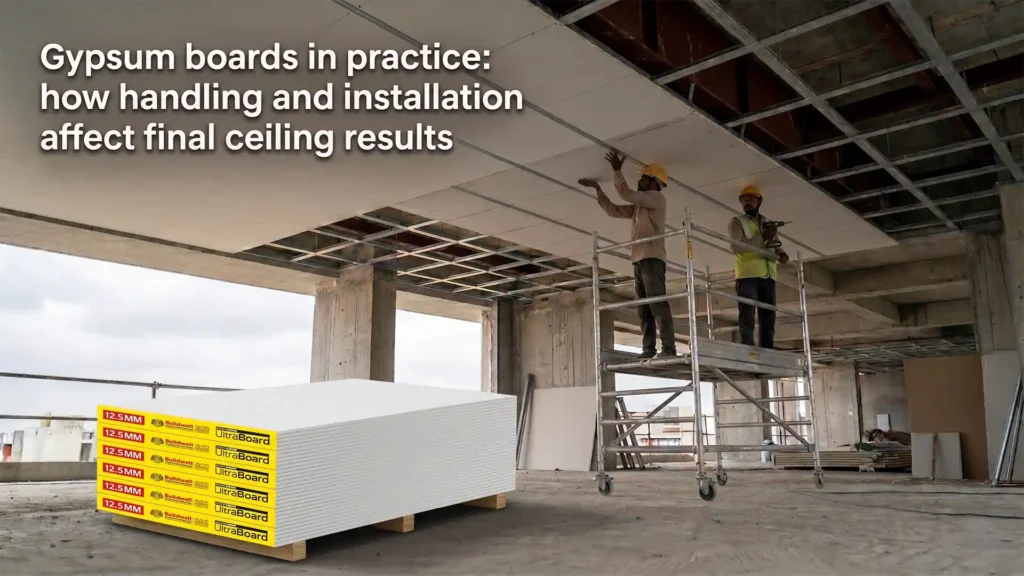 Gypsum boards in practice: how handling and installation affect final ceiling results