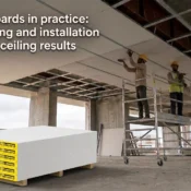 gypsum board installation on ceiling showing durability and proper handling for quality results
