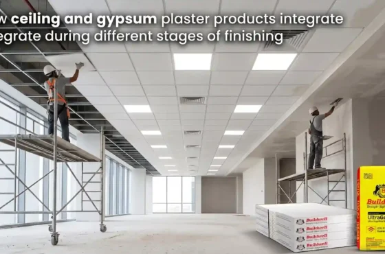How ceiling and gypsum plaster products integrate during different stages of finishing