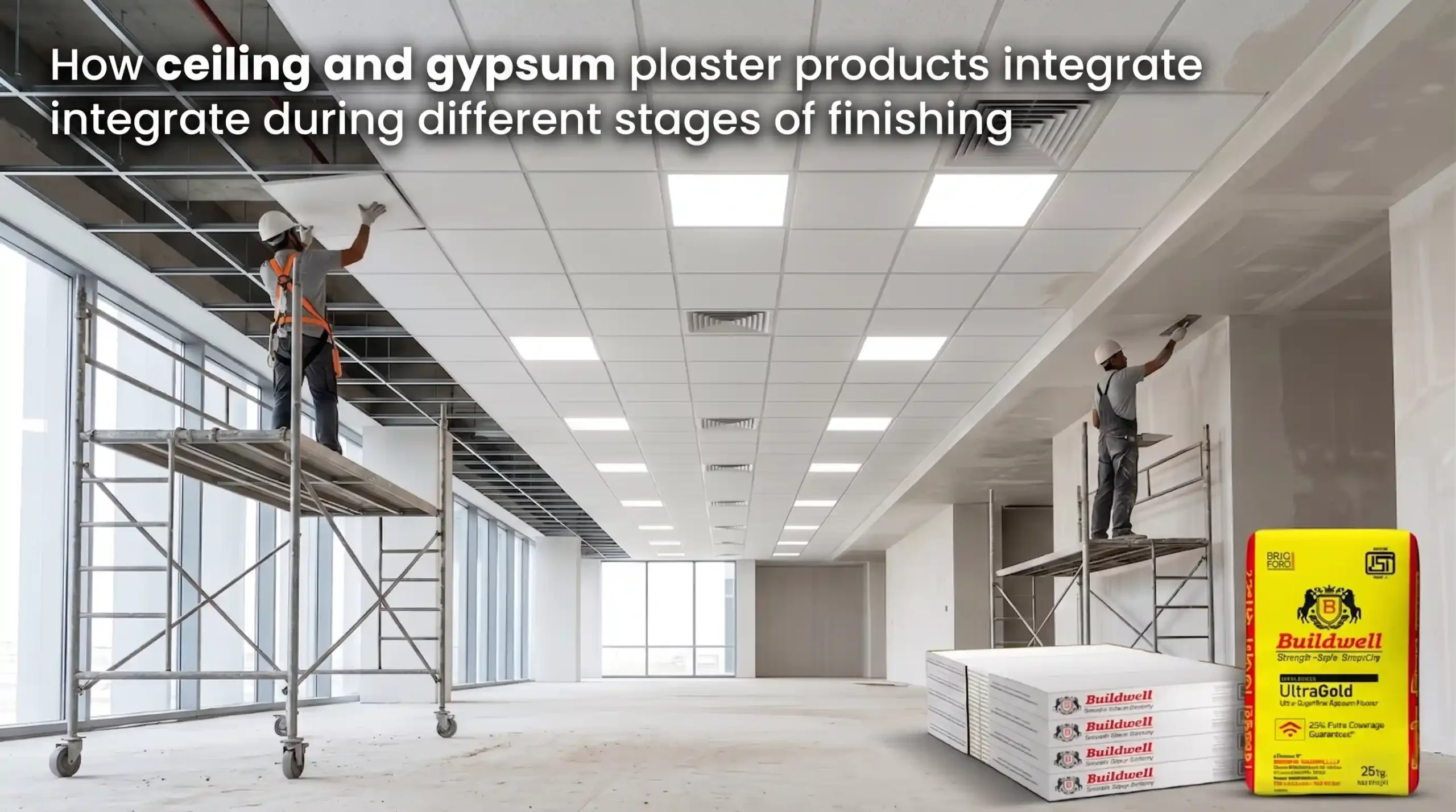 ceiling and gypsum plaster products in India used for seamless interior finishing and durable surfaces