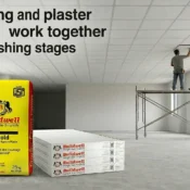 Ceiling and gypsum plaster products used for false ceiling installation and smooth wall finishing in modern construction