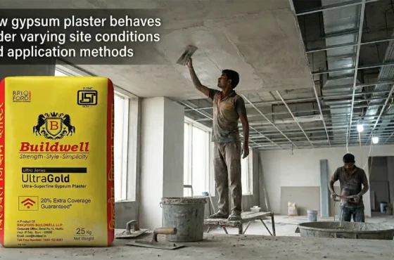 How gypsum plaster behaves under varying site conditions and application methods