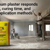 gypsum plaster application on interior walls showing smooth finish and easy on-site usage