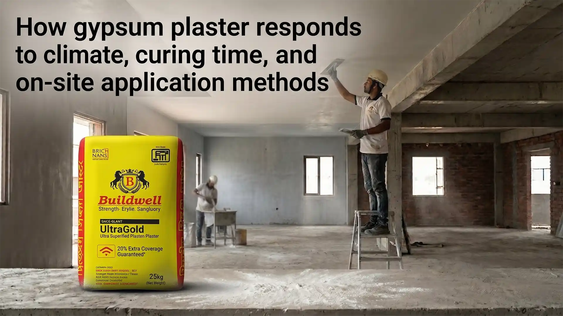 gypsum plaster application on interior walls showing smooth finish and easy on-site usage