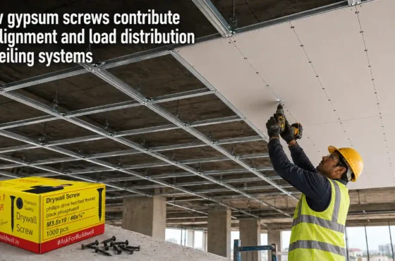 How gypsum screws contribute to alignment and load distribution in ceiling systems