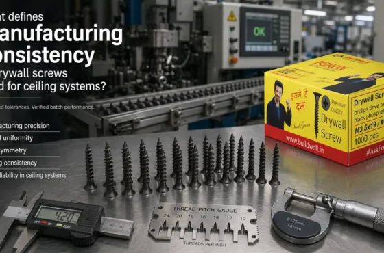 What defines manufacturing consistency in drywall screws used for ceiling systems?