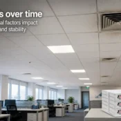 Ceiling Tiles in modern office space showing clean finish, durability, and resistance to environmental impact over time