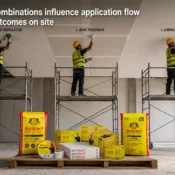 Ceiling and gypsum plaster products used for board installation, joint treatment, and surface finishing in modern interior construction