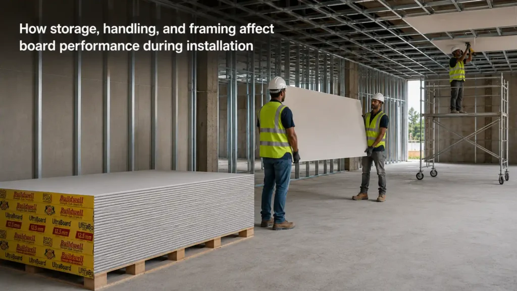 How storage, handling, and framing affect board performance during installation