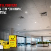 Ceiling Materials installed in a commercial interior showcasing durable ceiling systems designed for long-term performance, moisture resistance, and aesthetic appeal