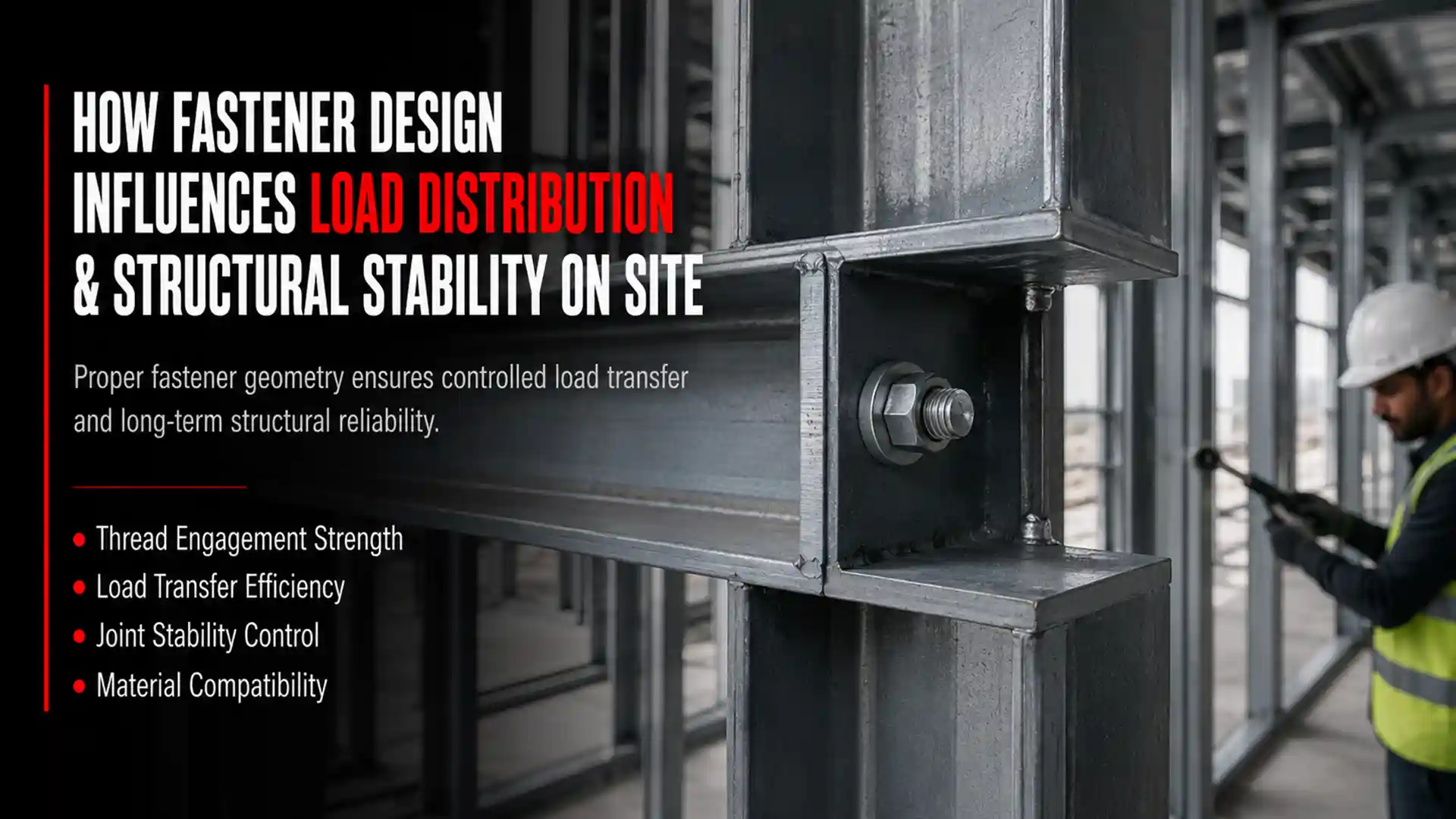 Hex Head Screw used in steel framework connections for efficient load distribution, secure fastening, and structural stability in construction projects