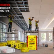 Ceiling and Gypsum Plaster Products used in coordinated ceiling installation, plastering, joint treatment, and finishing for smooth, durable interior surfaces