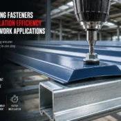 Hex Head Self Drilling Screw being installed into a metal framework, providing strong sheet-to-frame fastening, secure thread engagement, and efficient construction performance without pre-drilling