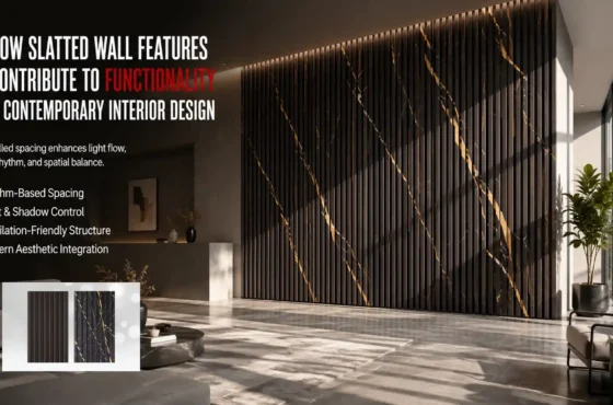 How slatted wall features contribute to functionality and contemporary interior design