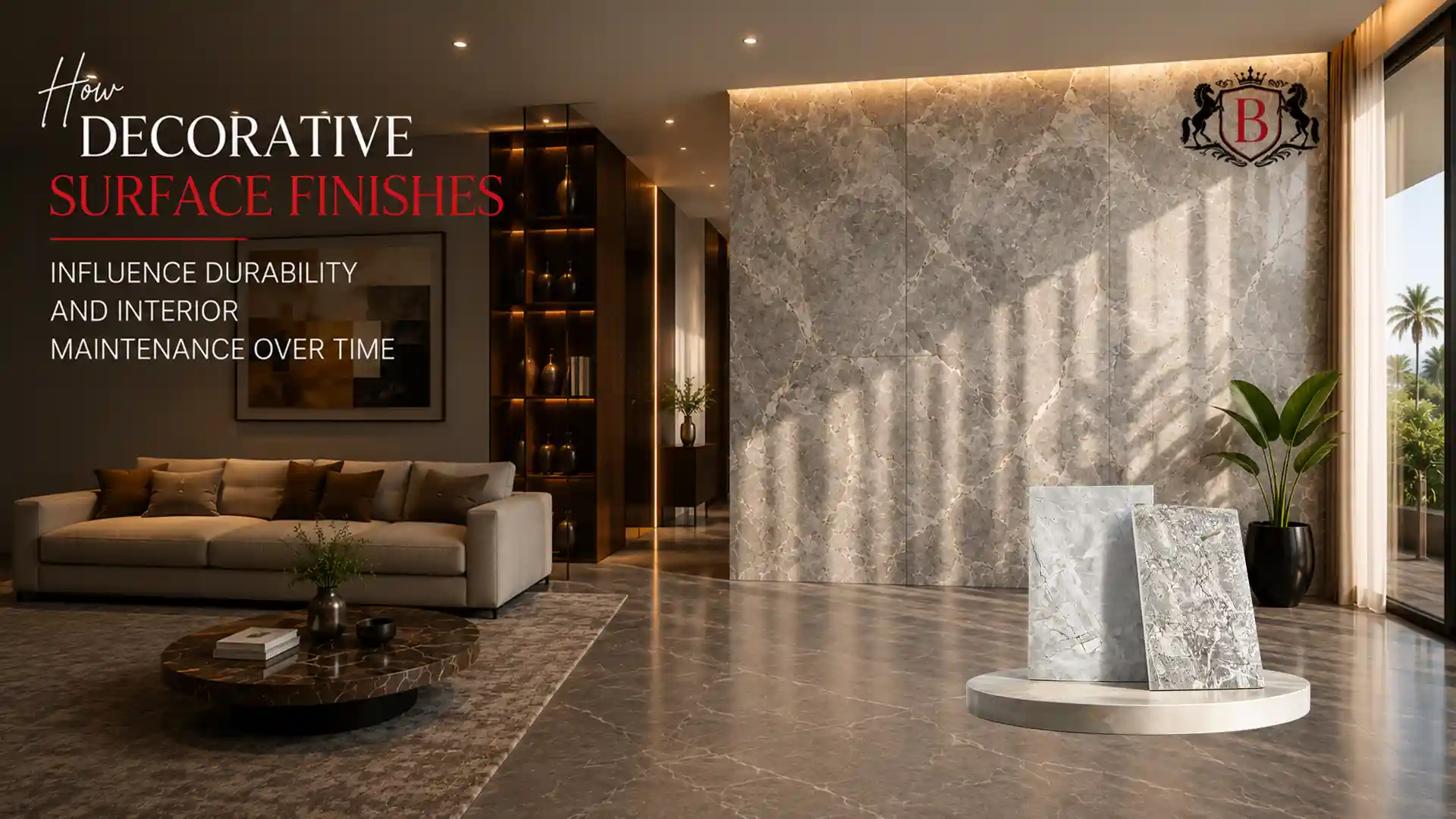 Premium Marble Sheets installed on an interior feature wall, creating a luxurious finish with natural stone aesthetics and easy maintenance.