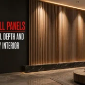 Modern living room featuring a premium PVC Fluted Panel accent wall that adds visual depth, elegant texture, and a contemporary finish with low-maintenance durability.