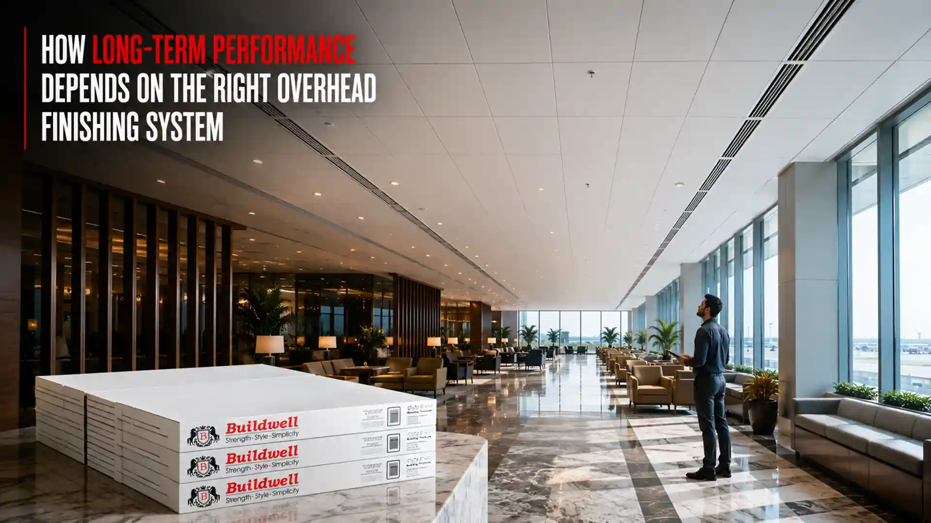 Modern commercial interior featuring premium suspended ceiling installation using the Best Ceiling Tiles Brand in India for long-lasting performance, clean aesthetics, and superior acoustic comfort.