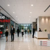 Modern commercial office lobby featuring premium Ceiling Tiles that enhance indoor comfort, acoustic performance, aesthetics, and long-term maintenance efficiency.