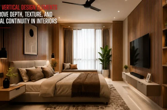 How vertical design elements improve depth, texture, and visual continuity in interiors