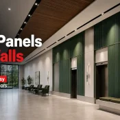 PVC Panels for Walls used to create a modern interior with textured green wall surfaces and easy-to-maintain finishes