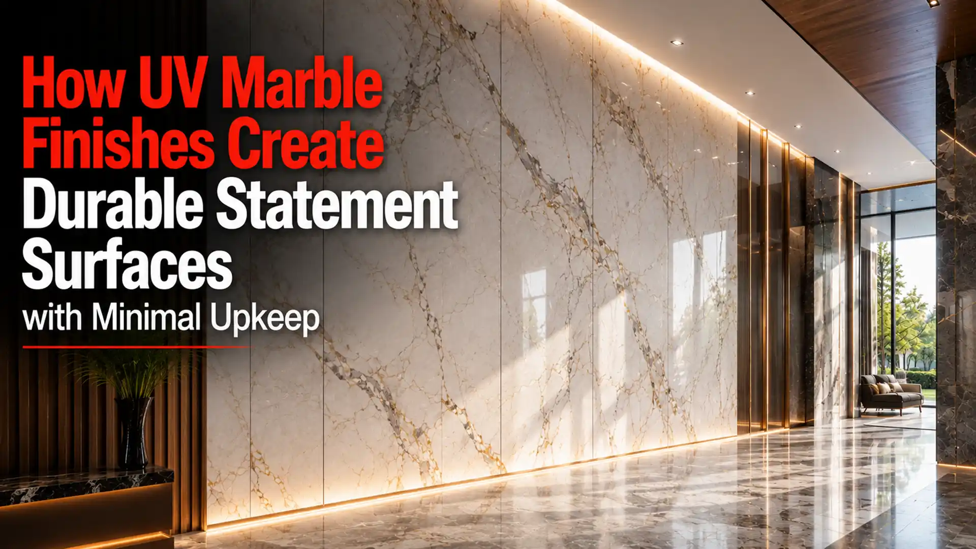 UV Marble Sheet for Wall creating a sleek and luxurious marble finish