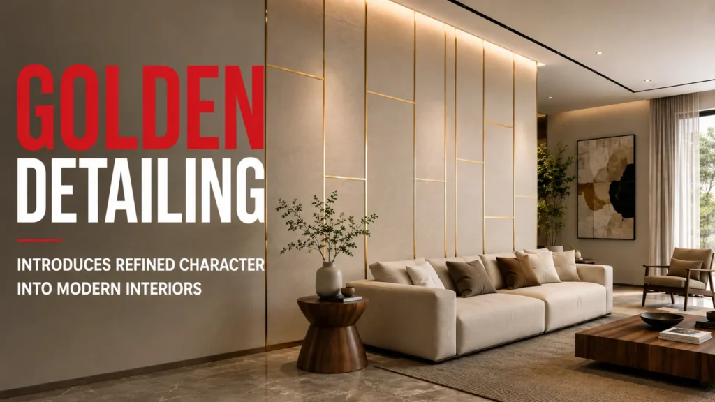 How golden detailing introduces refined character into modern interiors